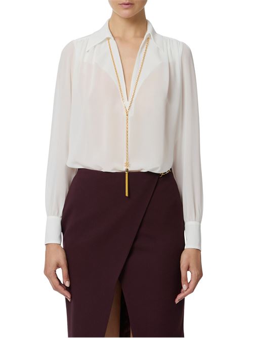 Camicia avorio in georgette Elisabetta Franchi | CA13357E2360